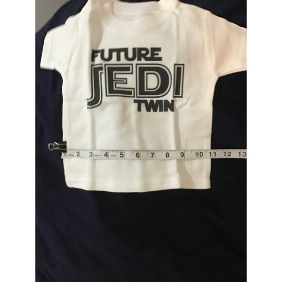 Future Jedi Twins Baby T-Shirt Twin Set - Baby Twins Gift - Baby Gift Twins 3-6m - Picture 3 of 4